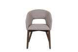 Latte Textured Fabric Dining Chair Dark Wood Legs