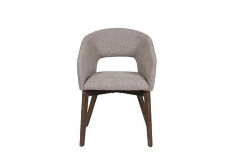 Latte Textured Fabric Dining Chair Dark Wood Legs