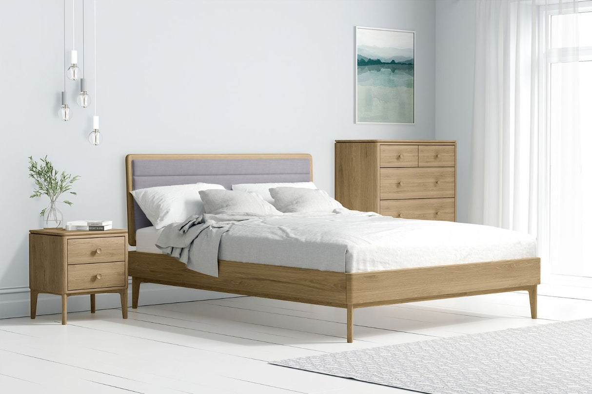 Natural Oak 2 Drawer Dressing Table Wooden Legs