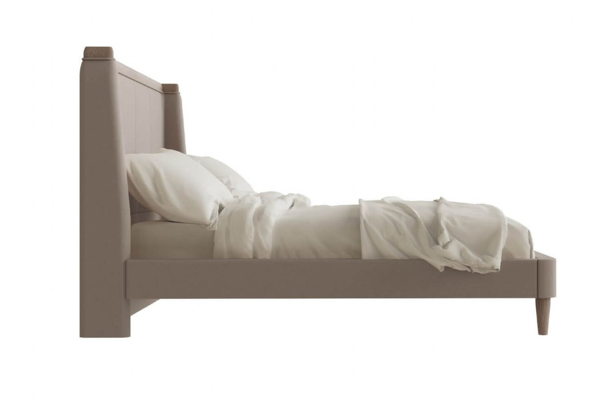 Cream Fabric 5ft King Size Bed Frame Curved Headboard