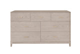 Cream Wooden Wide Chest of 3 Over 4 Drawers