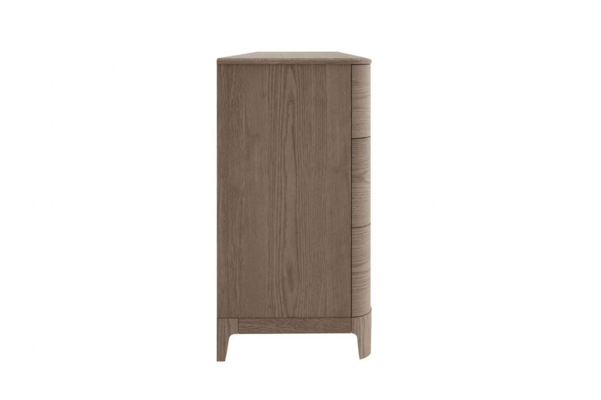Cream Wooden Wide Chest of 3 Over 4 Drawers