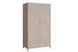 Cream Wooden Double 2 Door 2 Drawer Plain Wardrobe