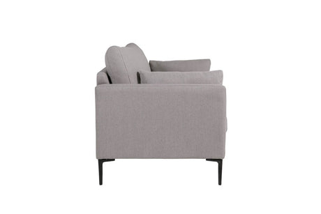 Greige Fabric Upholstered 2 Seater Sofa Metal Legs