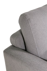 Grey Fabric 3 Seater Sofa with Bolster Cushions