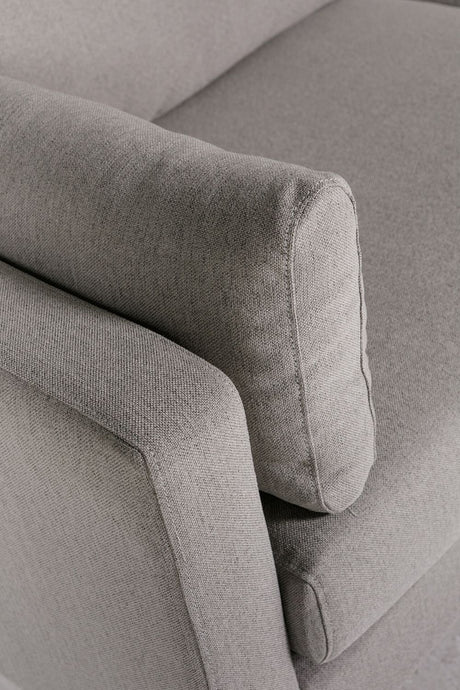 Greige Fabric Upholstered 2 Seater Sofa Metal Legs