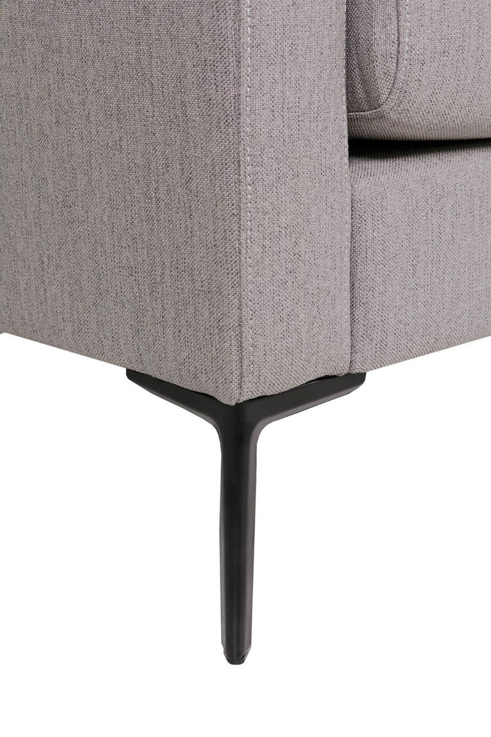 Grey Fabric 3 Seater Sofa with Bolster Cushions