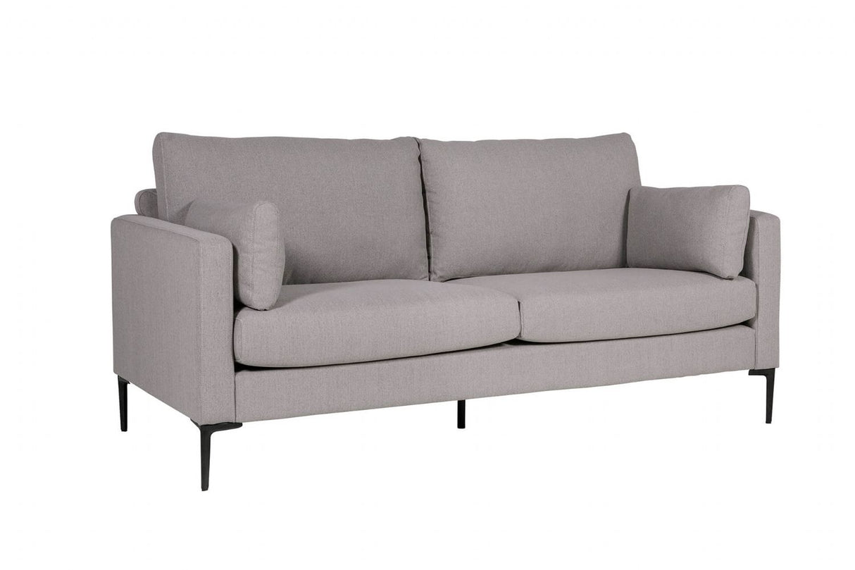Grey Fabric 3 Seater Sofa with Bolster Cushions