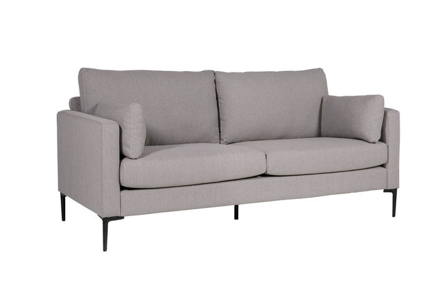 Grey Fabric 3 Seater Sofa with Bolster Cushions