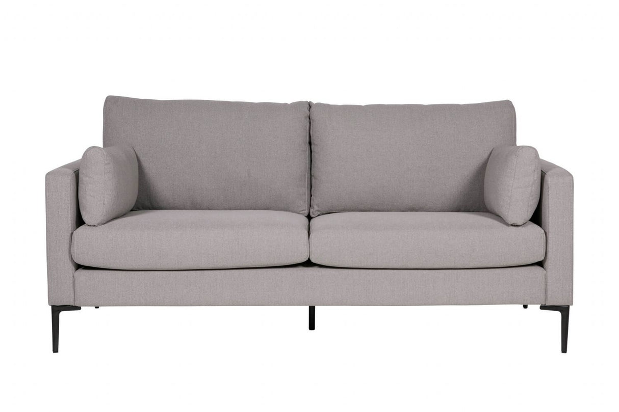 Grey Fabric 3 Seater Sofa with Bolster Cushions