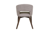 Latte Textured Fabric Dining Chair Dark Wood Legs