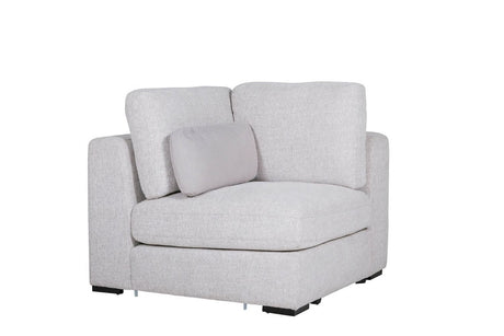 Light Grey Chenille Fabric Corner Arm Sectional
