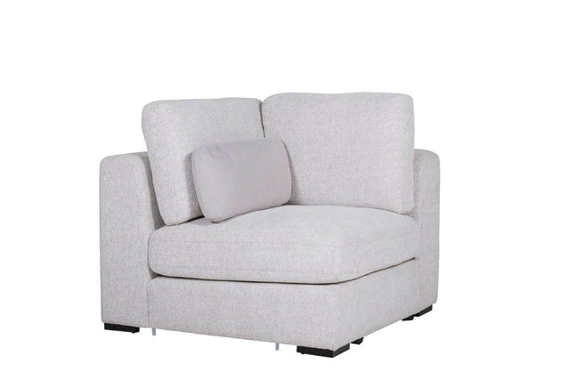 Light Grey Chenille Fabric Corner Arm Sectional
