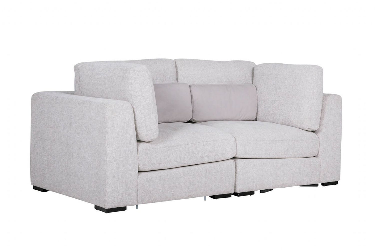 Light Grey Chenille Fabric Corner Arm Sectional