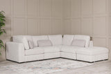 Light Grey Chenille Fabric Corner Arm Sectional