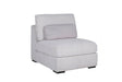 Light Grey Chenille Fabric Armless Sectional with Cushion