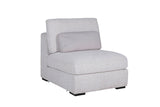 Light Grey Chenille Fabric Armless Sectional with Cushion