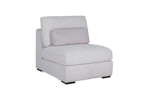 Light Grey Chenille Fabric Armless Sectional with Cushion