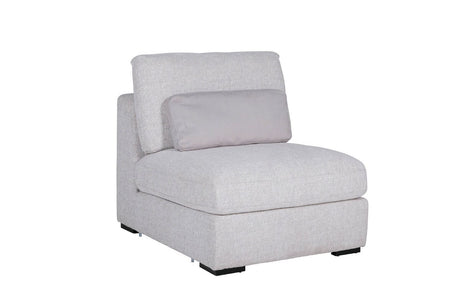 Light Grey Chenille Fabric Armless Sectional with Cushion