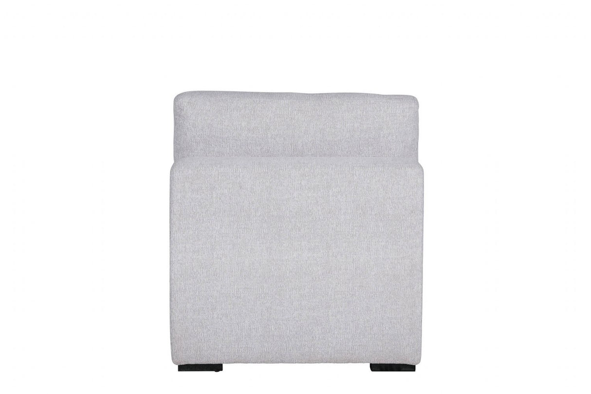 Light Grey Chenille Fabric Armless Sectional with Cushion