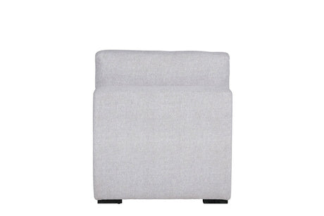 Light Grey Chenille Fabric Armless Sectional with Cushion