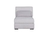 Light Grey Chenille Fabric Armless Sectional with Cushion