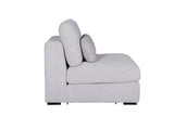 Light Grey Chenille Fabric Armless Sectional with Cushion