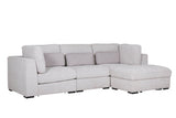 Light Grey Chenille Fabric Armless Sectional with Cushion