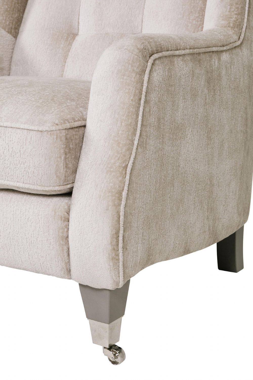 Mink Velvet Fabric High Back Wing Chair