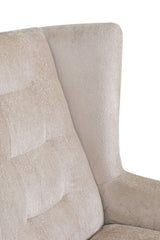 Mink Velvet Fabric High Back Wing Chair