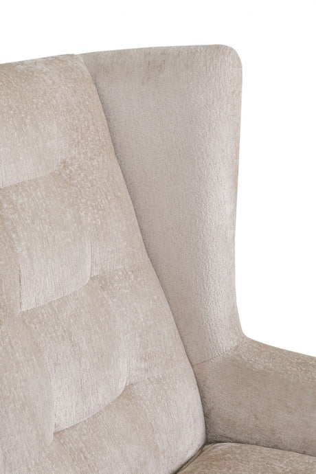 Mink Velvet Fabric High Back Wing Chair