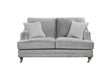 Silver Velvet Fabric 2 Seater Standard Back Sofa