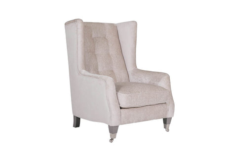 Mink Velvet Fabric High Back Wing Chair