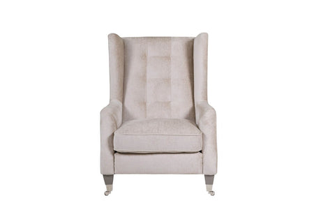 Mink Velvet Fabric High Back Wing Chair