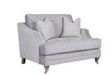 Silver Velvet Fabric 2 Seater Standard Back Snuggle Sofa