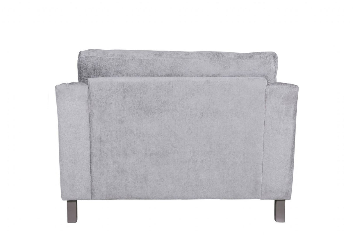 Silver Velvet Fabric 2 Seater Standard Back Snuggle Sofa