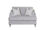 Silver Velvet Fabric 2 Seater Standard Back Snuggle Sofa