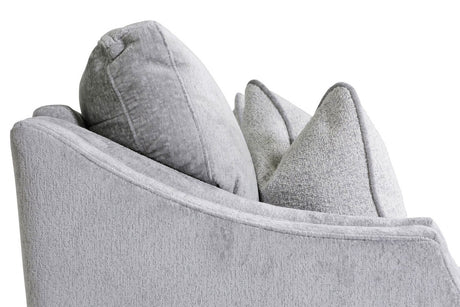 Silver Velvet Fabric 2 Seater Standard Back Snuggle Sofa