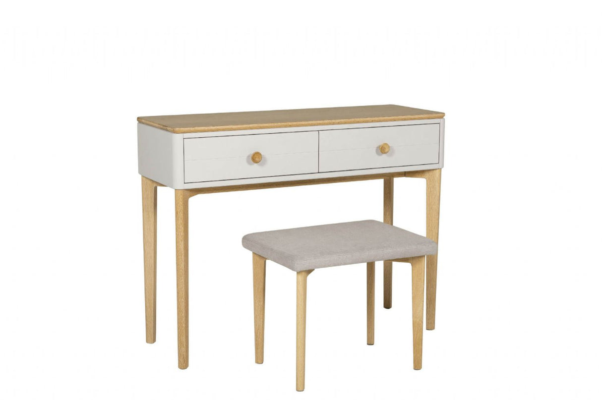 Oak 2 Taupe Drawer Dressing Table Desk