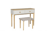Oak 2 Taupe Drawer Dressing Table Desk