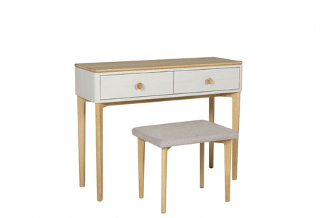 Oak 2 Taupe Drawer Dressing Table Desk