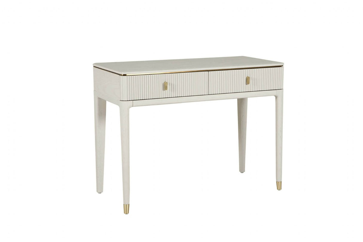 Dressing Table 2 Drawer Ribbed Stone
