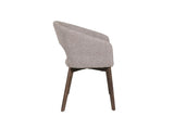 Latte Textured Fabric Dining Chair Dark Wood Legs