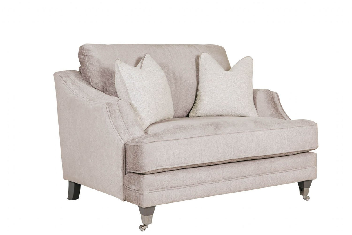 Mink Velvet Fabric 2 Seater Standard Back Snuggle Sofa