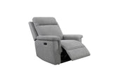Grey Fabric Manual Recliner with Padded Arms