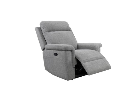 Grey Fabric Manual Recliner with Padded Arms