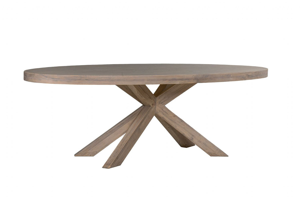 Smoked Oak Large Oval Dining Table 235cm