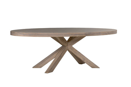 Smoked Oak Large Oval Dining Table 235cm