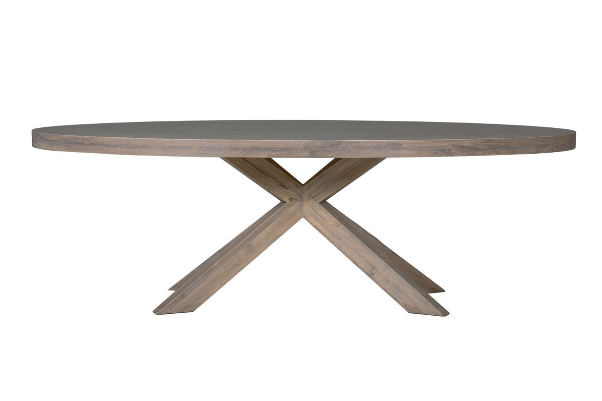 Smoked Oak Large Oval Dining Table 235cm