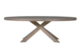 Smoked Oak Large Oval Dining Table 235cm